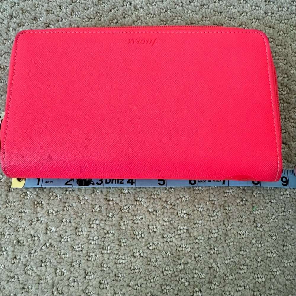Filofax Saffiano Hot Pink Compact Personal Organizer Planner Money Zip Wallet - Picture 7 of 8